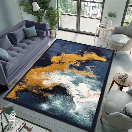 Modern Polypropelene Rug | Size: 3ft width x 5ft length (100cm x 150cm) | Article #M35BLU-6