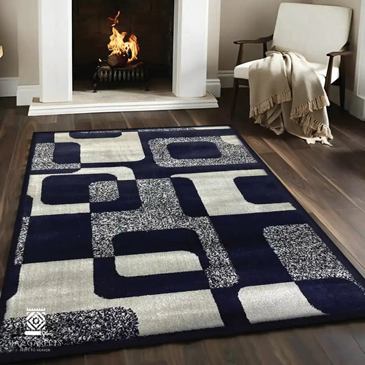 Modern Polypropelene Rug | Size: 3ft width x 5ft length (100cm x 150cm) | Article #M35BLU-5